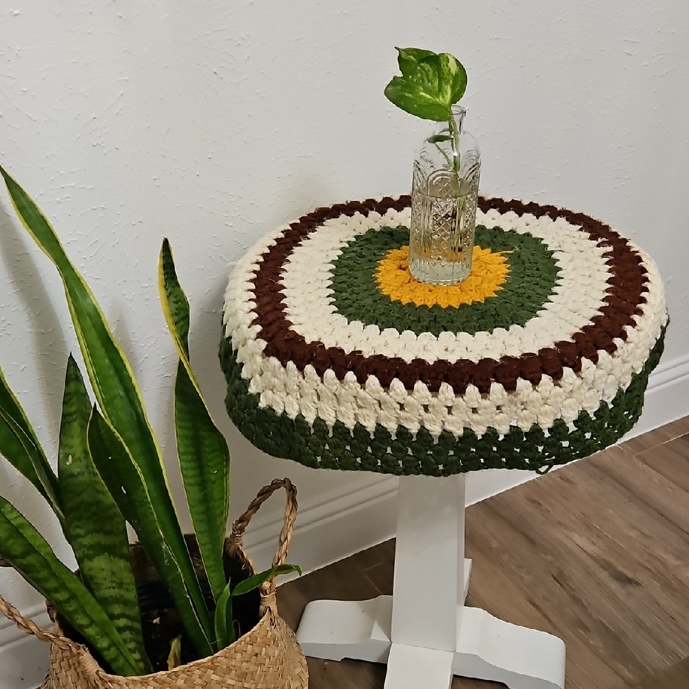 Vintage Handmade 23" Crochet Round Doily